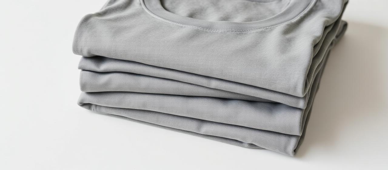 Folded cotton crew t-shirts